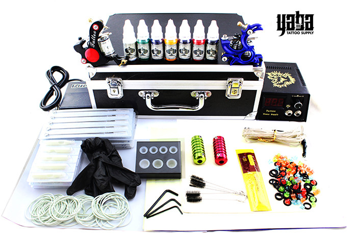 Yaba Beginner Tattoo kit 2 Machine guns power supply Easy Operation starter kit