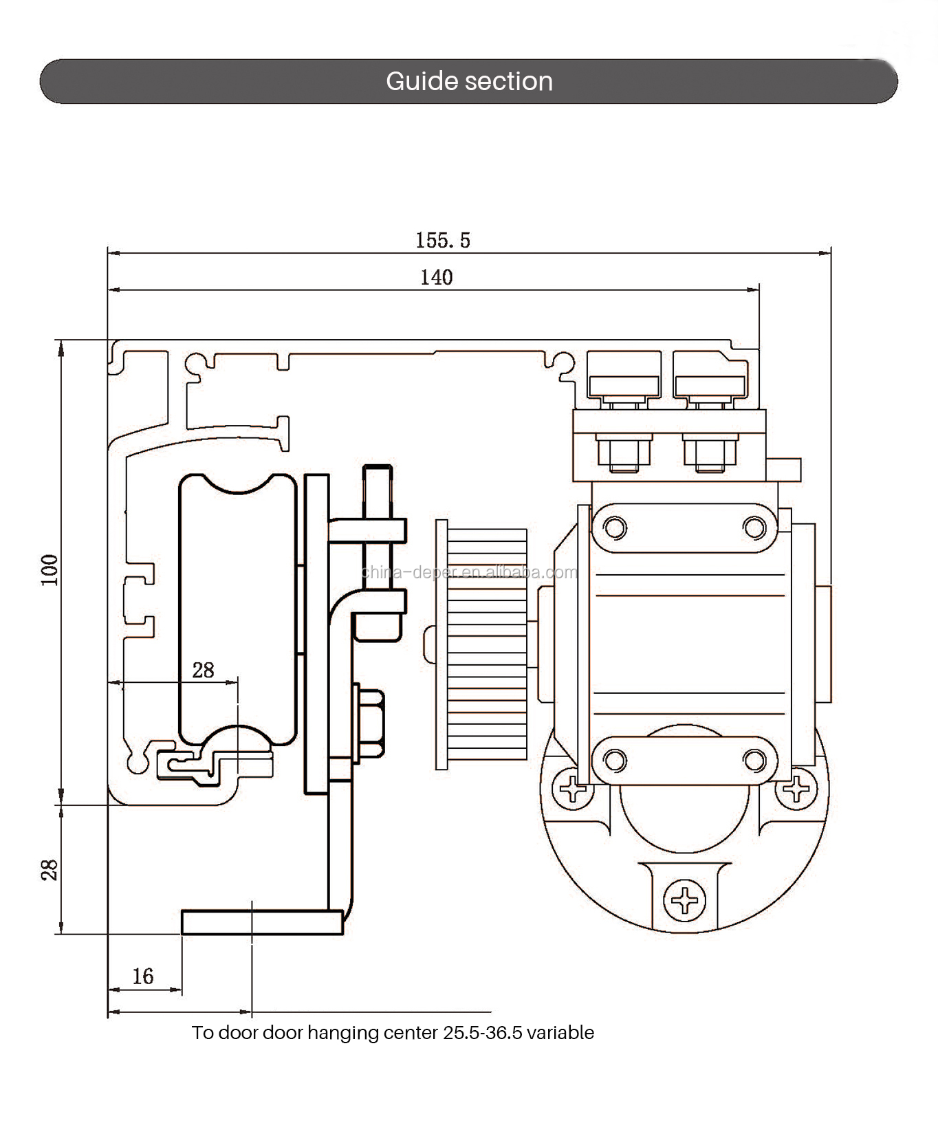 heavy duty sliding auto door motor operator DSH-250