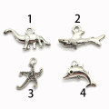 Ocean Charms Antiqued Silver Sea Animal Pendants Dolphin Whale Starfish Sea Horse Ocean Drops for Jewelry Making Supplier