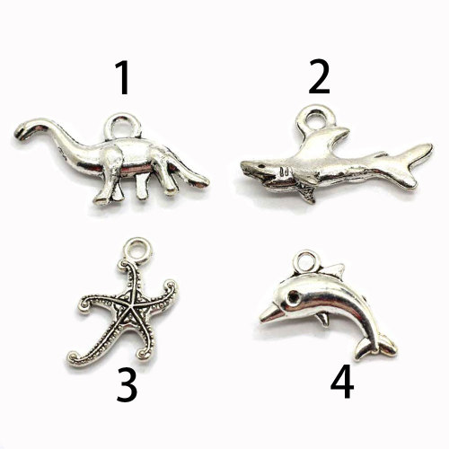 Oceaan Charms Antiek Zilver Zee Dier Hangers Dolfijn Walvis Zeester Zeepaardje Oceaan Druppels Voor Sieraden Maken Leverancier: