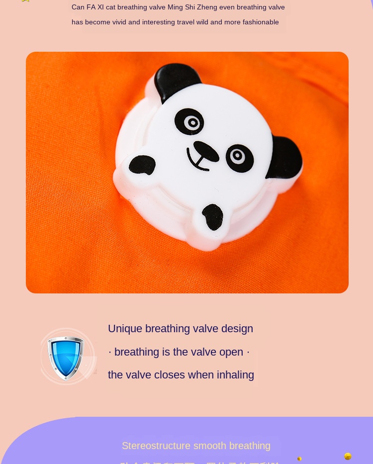 wholesale cloth Animal Panda Maskes Customize logo Reusable Washable Child Face Maskes cartoon Cotton Face Maskes For Kids