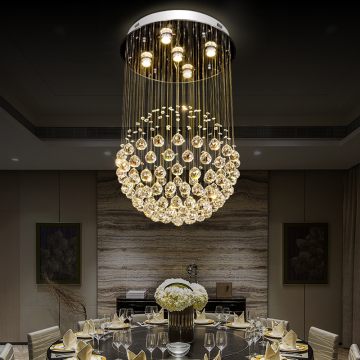 Modern Elegant Crystal Chandelier - Spiral Rain Drop Design