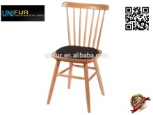 Comfortable side cheap wooden chair with PU cushion