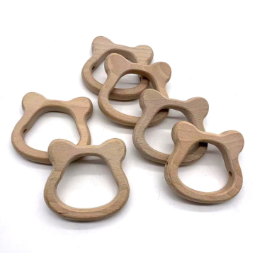 Custom Laser Engrave Baby Natural Beech Wood Teether