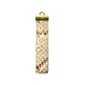 Fashion Python Leather Striped Key Chain With Logo