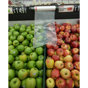 Sacs en plastique plats transparents sur rouleau pour supermarché