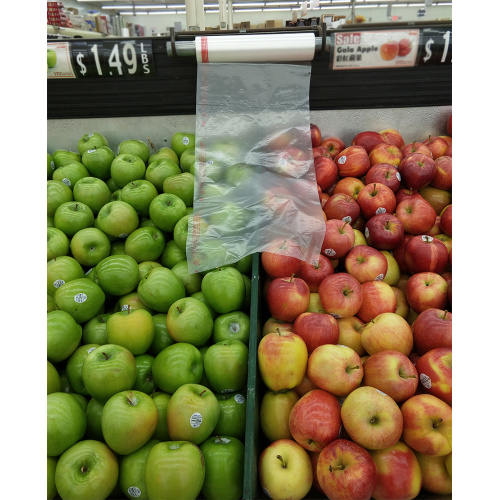 Sacos de plástico planos transparentes em rolo para supermercado