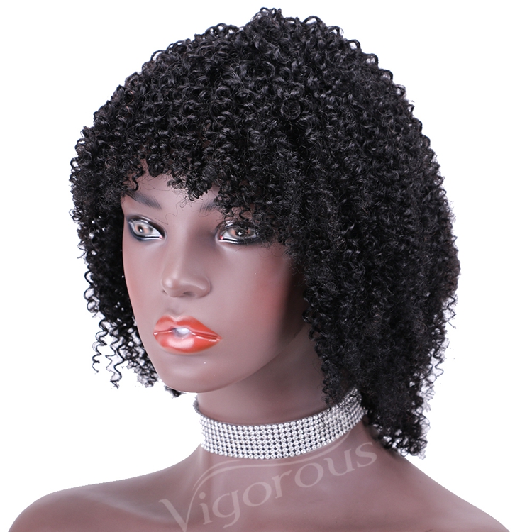 Short bob afro curly wholesale inch pixie cut wave black cheap glueless brazilian real human hair wigs black women