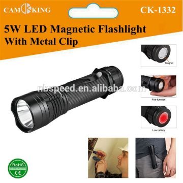 LED Flashlight with pocket metal clip,High power Magnetic flashlight