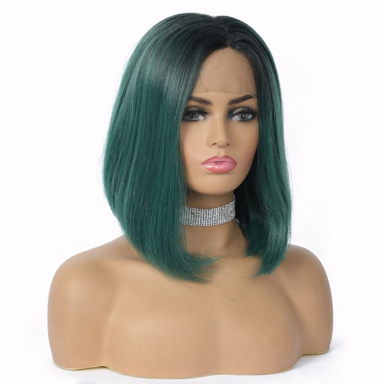 Vendors color qualitiy  Cheaphair wigs,Lace front wigs,Brazilian Short  Green bob wig ready to ship bob