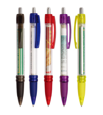 Translucent colored plastic banner pen