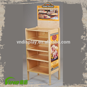 Wooden Food Display Shelf , Food Rack , Wood Food Display Rack