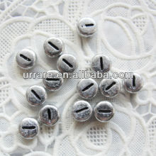 Loosely Plastic Flat Round Alphabet Beads