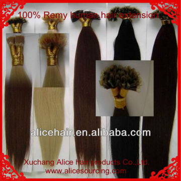Wholesale price remy nail fushion hair extension