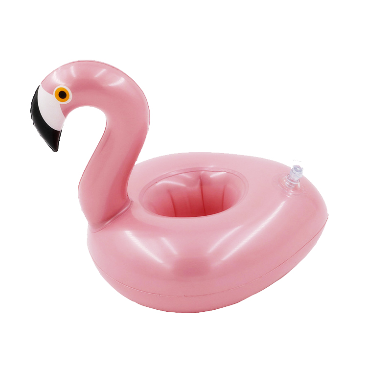 Flamingo dryck pool flyter uppblåsbar flytande dryck holde