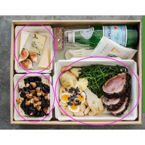 Take away paper food box with clear lid