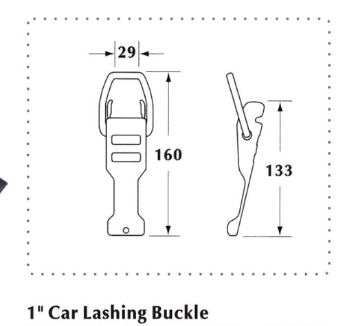 25MM Car Lashing Buckle Break Force 1500KG