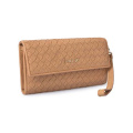 Genuine Leather Soft Pattern Wallet Camel Color Purse