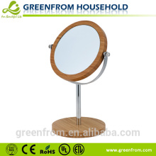 Antique Wood Frame Oval Mirrored Dressing Table