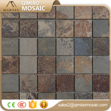 48X48Mm Natural Slate Mosaic Floor Rustic Bathroom Wall Tiles