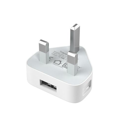 UK 3 PIN USB Single Port 5W USBCharger