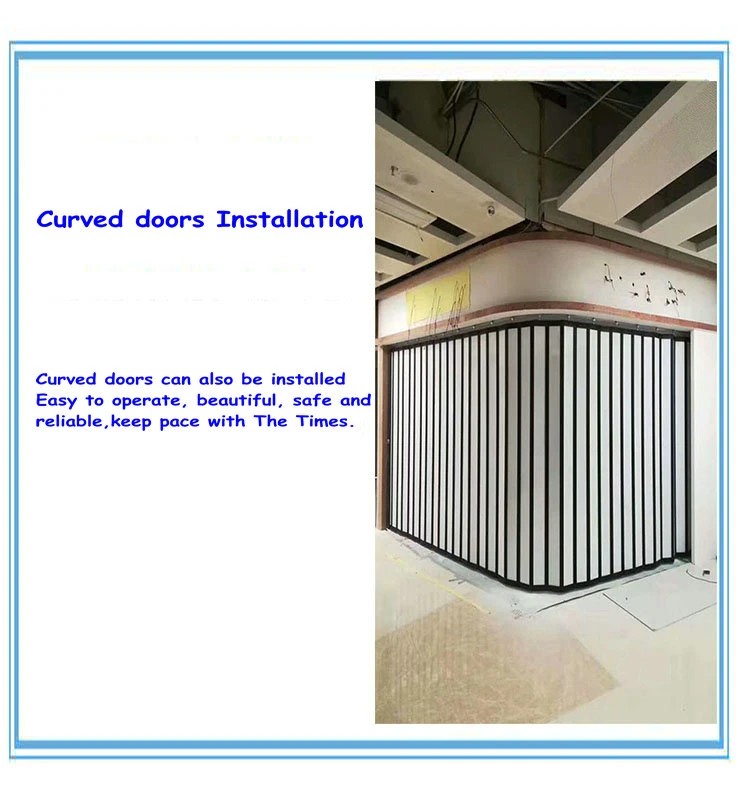 Commercial PC Slat Accordion Door Aluminum Folding Doors Shopfrontp Plycarbonate Sheet Sliding Door
