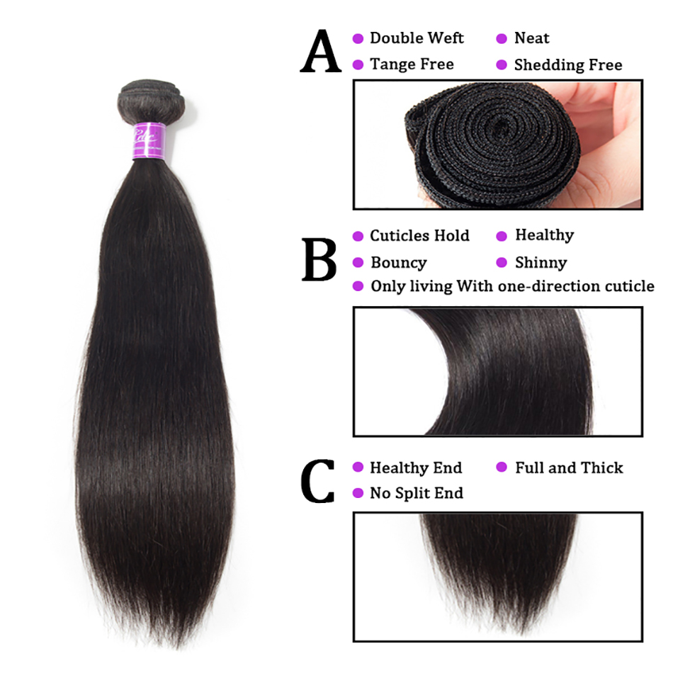 Straight Hair with 4x4 Frontal Closure free sample virgin brazilian Mink grade hair bundles full cuticle aligned hair