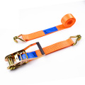 2" 5000kgs 50mm Long Plastic Handle Ratchet Buckle Cargo Lashing Straps With 2 Inch Double J Hooks