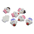 Kawaii Cartoon Happy Cupcake Resin Flatback Cabochons Lovely Fruit Ice Cream Cone Slime Charms For Hair Bow Center Decoration