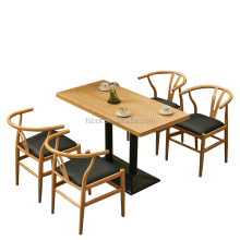 Modern Wood Faux Leather Chair and Tea Table Set for Colorful Dining Rooms