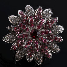 Fashion Design Girls Wedding Ring Colorful Crystal Flower Ring
