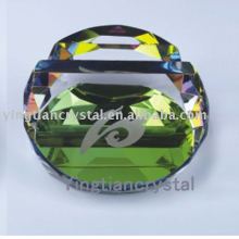 Etched crystal paper weight