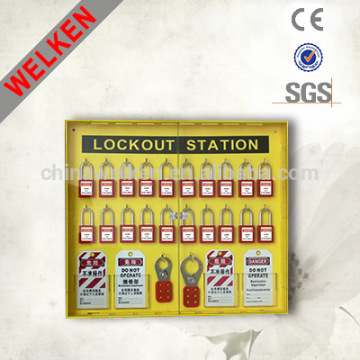 ABS resin Combination Locks safety Lockout station of 20 locks with cover