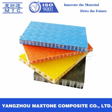 Anti-slip Panel Honeycombs Fiberglass dengan inti PP