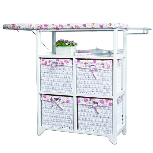 Folding Ironing Board Storage Cabinet with 4 Drawers