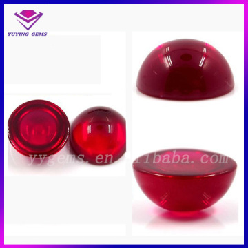 Half Ball Imitation Ruby Synthetic Corundum Beads Loose Gemstone