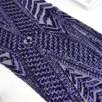 Poly Knit Metallic Paillettes Sequin Mesh Embroidery Fabric