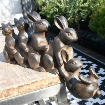 Hot sale garden decoration art metal sculptures life size rabbit statues