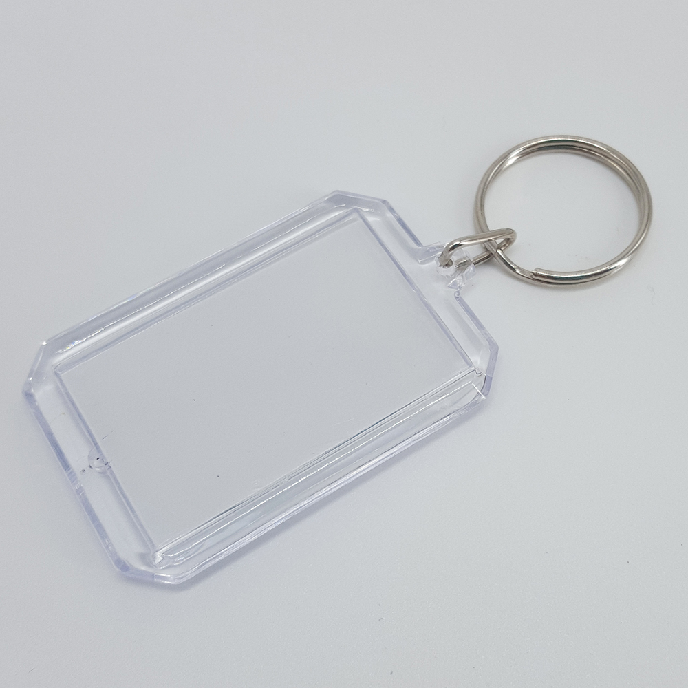 Porte-clé en plastique acrylique transparent carré porte-clé