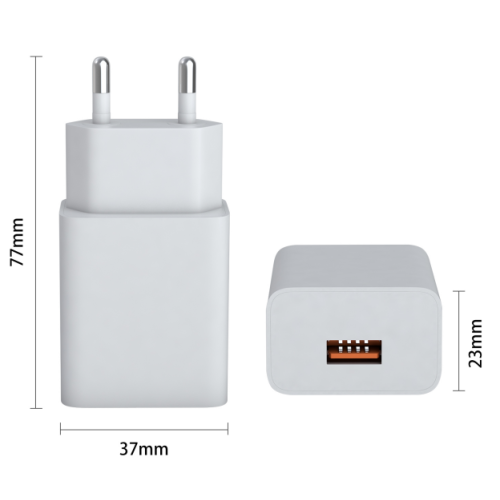 12W 1-Port USB-väggladdare för mobiltelefoner