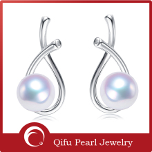 Creative 18K White Gold Saltwater Pearls Oval Earring Backs