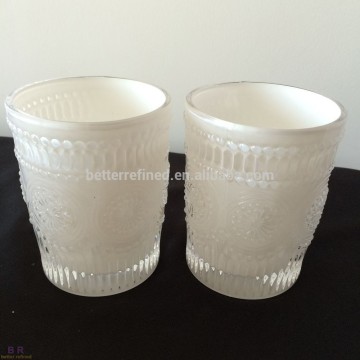 White glass votive holders