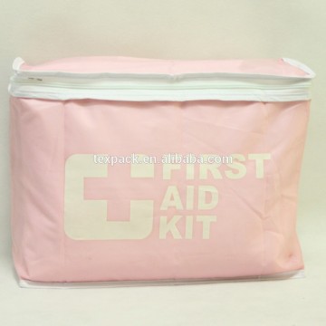 Pink cute zipper nylon bag for fist aid kits