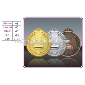 Round china metal medals ruby medals with wheat