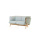 Canapé d&#39;accoudoir Stanley Loveseat en lin en noyer