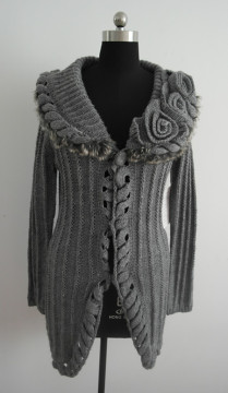 Fashion women winter long sweater coat