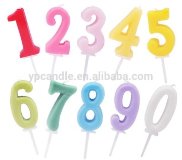 Multicolored Number Candles on Holder