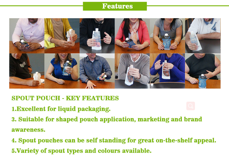 YUNFENG customized logo  Stand Up Pouch Suction Nozzle Bag for beer