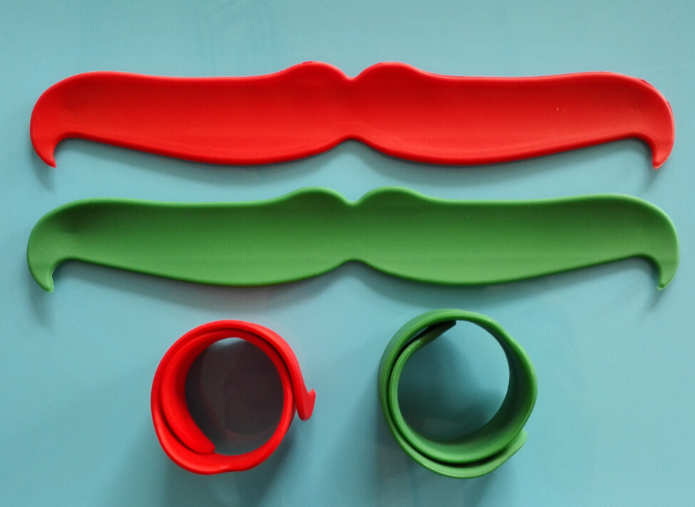 SW-888 mustache shape slap silicone wristbands