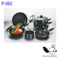 Ningbo pressed 9pcs induction aluminium teflon coating nonstick japanese cookware